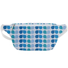 Blue Green Leaf Pattern Waist Bag  by GardenOfOphir