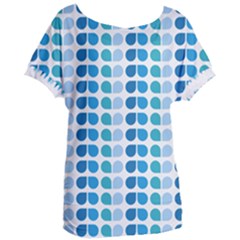 Blue Green Leaf Pattern Women s Oversized Tee by GardenOfOphir