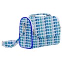 Blue Green Leaf Pattern Satchel Shoulder Bag View2