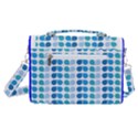 Blue Green Leaf Pattern Satchel Shoulder Bag View3