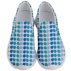 Blue Green Leaf Pattern Men s Lightweight Slip Ons by GardenOfOphir