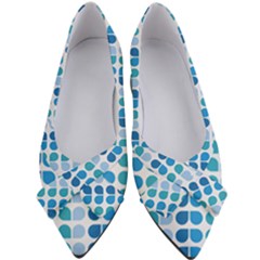 Blue Green Leaf Pattern Women s Bow Heels by GardenOfOphir