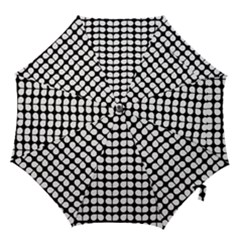 Black And White Leaf Pattern Hook Handle Umbrellas (small) by GardenOfOphir