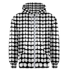 Black And White Leaf Pattern Men s Zipper Hoodie by GardenOfOphir