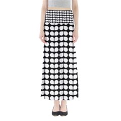 Black And White Leaf Pattern Full Length Maxi Skirt by GardenOfOphir