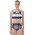 Black And White Leaf Pattern Racer Back Bikini Set View1