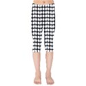 Black And White Leaf Pattern Kids  Capri Leggings  View1