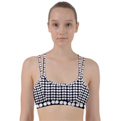 Black And White Leaf Pattern Line Them Up Sports Bra by GardenOfOphir