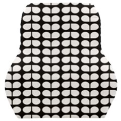 Black And White Leaf Pattern Car Seat Back Cushion  by GardenOfOphir