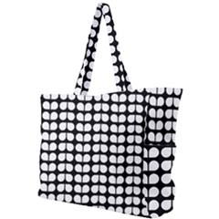 Black And White Leaf Pattern Simple Shoulder Bag by GardenOfOphir