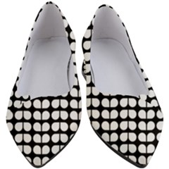 Black And White Leaf Pattern Women s Block Heels  by GardenOfOphir