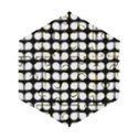 Black And White Leaf Pattern Wooden Puzzle Hexagon View1