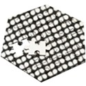 Black And White Leaf Pattern Wooden Puzzle Hexagon View3