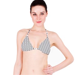 Gray And White Leaf Pattern Bikini Top by GardenOfOphir