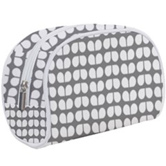 Gray And White Leaf Pattern Make Up Case (large) by GardenOfOphir