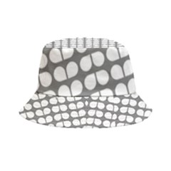 Gray And White Leaf Pattern Inside Out Bucket Hat by GardenOfOphir