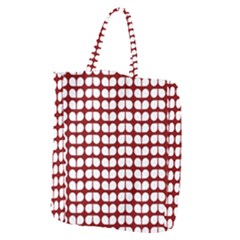 Red And White Leaf Pattern Giant Grocery Tote by GardenOfOphir