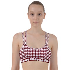 Red And White Leaf Pattern Line Them Up Sports Bra by GardenOfOphir