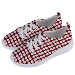 Red And White Leaf Pattern Women s Lightweight Sports Shoes by GardenOfOphir