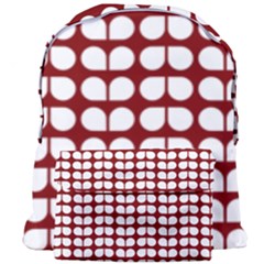 Red And White Leaf Pattern Giant Full Print Backpack by GardenOfOphir