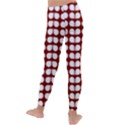 Red And White Leaf Pattern Kids  Lightweight Velour Leggings View4