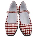 Red And White Leaf Pattern Women s Mary Jane Shoes View1