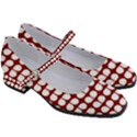 Red And White Leaf Pattern Women s Mary Jane Shoes View3