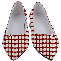 Red And White Leaf Pattern Women s Block Heels  by GardenOfOphir