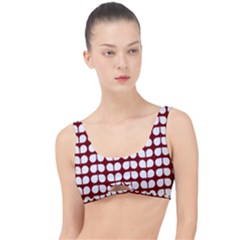 Red And White Leaf Pattern The Little Details Bikini Top by GardenOfOphir