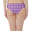 Purple And White Leaf Pattern Hipster Bikini Bottoms View2