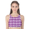 Purple And White Leaf Pattern Tank Bikini Top View1