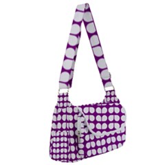 Purple And White Leaf Pattern Multipack Bag by GardenOfOphir