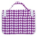 Purple And White Leaf Pattern Satchel Handbag View3