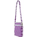 Purple And White Leaf Pattern Multi Function Travel Bag View2