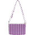 Purple And White Leaf Pattern Double Gusset Crossbody Bag View1