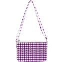 Purple And White Leaf Pattern Double Gusset Crossbody Bag View2