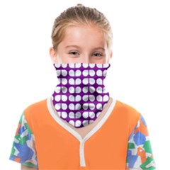 Purple And White Leaf Pattern Face Covering Bandana (kids) by GardenOfOphir