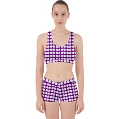 Purple And White Leaf Pattern Work It Out Gym Set by GardenOfOphir