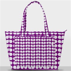 Purple And White Leaf Pattern Back Pocket Shoulder Bag  by GardenOfOphir