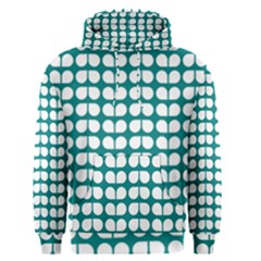 Teal And White Leaf Pattern Men s Core Hoodie by GardenOfOphir