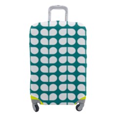 Teal And White Leaf Pattern Luggage Cover (small) by GardenOfOphir