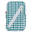 Teal And White Leaf Pattern Belt Pouch Bag (Large) View1