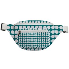 Teal And White Leaf Pattern Fanny Pack by GardenOfOphir