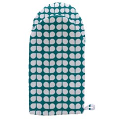 Teal And White Leaf Pattern Microwave Oven Glove by GardenOfOphir