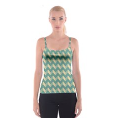 Modern Retro Chevron Patchwork Pattern Spaghetti Strap Top by GardenOfOphir