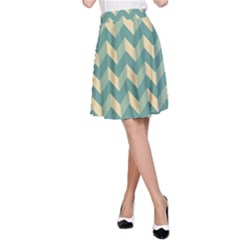 Modern Retro Chevron Patchwork Pattern A-line Skirt by GardenOfOphir