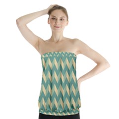 Modern Retro Chevron Patchwork Pattern Strapless Top by GardenOfOphir