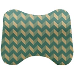 Modern Retro Chevron Patchwork Pattern Head Support Cushion by GardenOfOphir