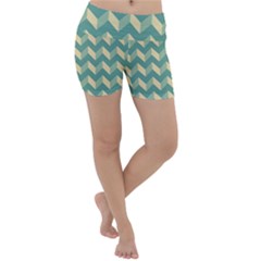 Modern Retro Chevron Patchwork Pattern Lightweight Velour Yoga Shorts by GardenOfOphir