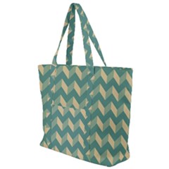 Modern Retro Chevron Patchwork Pattern Zip Up Canvas Bag by GardenOfOphir